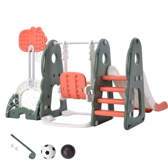 6 in 1 Toddler Slide and Swing Set - Picture 10 of 11